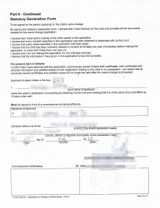 加拿大孩子改名字11156E宣誓书签名律师公证