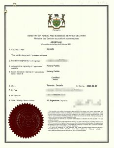 在中国上海办加拿大出生纸海牙认证附加证明