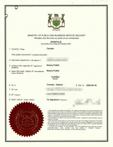 广州医保社保金融委托书加拿大海牙认证样品