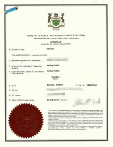 海牙认证加拿大牙医费用单据大陆用诉讼公证