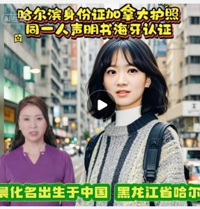 哈尔滨身份证加拿大护照同一人声明海牙认证