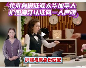 北京身份证渥太华加拿大护照海牙认证同一人