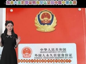 加拿大无犯罪证明海牙认证回中国申请永居