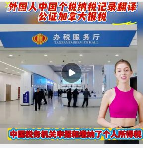 外国人中国个税纳税记录翻译公证加拿大报税