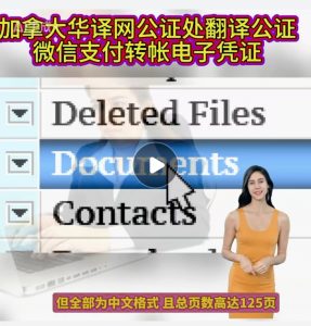 加拿大公证处翻译公证微信支付转账电子凭证