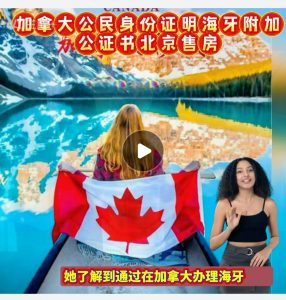 加拿大公民身份证明海牙附加公证书北京售房