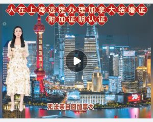 人在上海远程办理加拿大结婚证附加证明认证