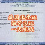 美国宝宝回国落户出生证明海牙认证1天完成