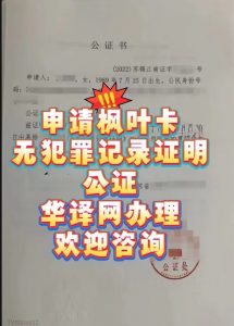 枫叶卡申请加拿大所需的无犯罪记录证明公证