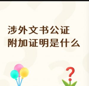涉外文书公证 附加证明是什么