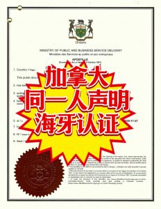 什么情况需要加拿大同一人声明书海牙认证