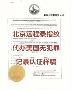 北京远程代办美国无犯罪记录证明海牙认证