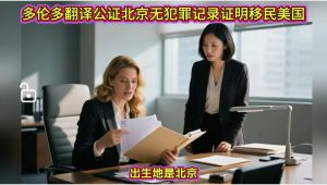 多伦多翻译公证北京无犯罪记录证明移民美国