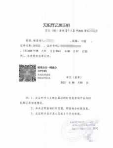 人在法国远程开中国北京无犯罪证明海牙认证