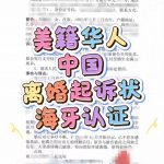 美籍华人中国离婚起诉状海牙认证办理流程