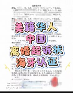 美籍华人中国离婚起诉状海牙认证办理流程