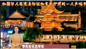 加籍华人南京身份证加拿大护照同一人声明书