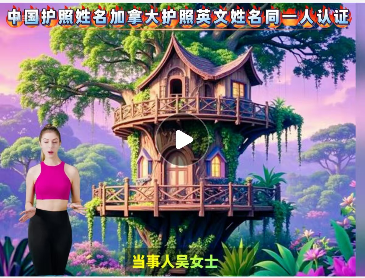 中国护照姓名加拿大护照英文姓名同一人认证