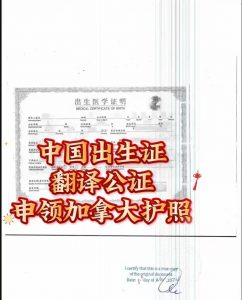 中国出生证翻译公证及加拿大护照申请流程