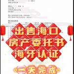 出售海口房产委托书加拿大海牙认证一天完成