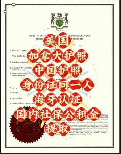 美国加拿大中国护照身份同一人声明海牙认证