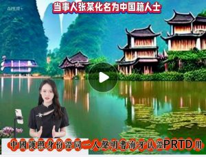 中国护照身份证同一人声明书海牙认证PRTD用