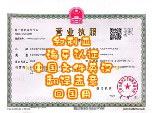 叙利亚海牙认证中国文件英汉翻译盖章回国用