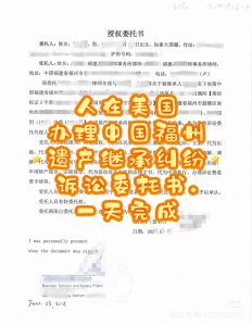 人在美国华州办理中国遗产继承纠纷诉讼委托