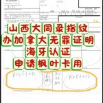 山西大同录指纹办理加拿大无罪证明海牙认证