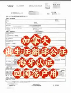 加国安省出生证回国落户的认证与翻译流程