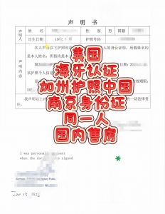 美籍加州护照南京身份证同一人美洲海牙认证