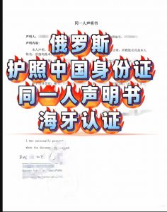 人在俄罗斯中国合肥售房同一人声明海牙认证