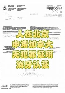 人在北京申请办理加拿大无犯罪证明海牙认证