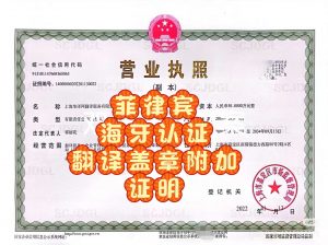 菲律宾海牙认证中菲文件翻译盖章附加证明