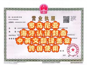 罗马尼亚海牙认证封面中英文翻译盖章跨国用