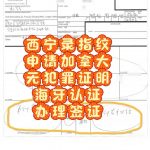 加拿大无犯罪证明海牙认证西宁录指纹办签证