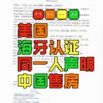 美国缅因护照中国身份证同一人声明海牙认证