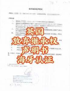 英国伦敦远程放弃徐州遗产继承委托海牙认证