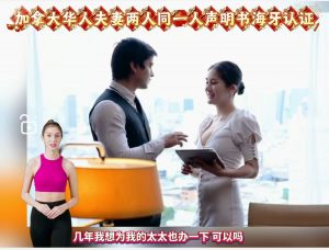 加拿大华人夫妻两人同一人声明书海牙认证