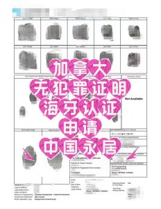加籍华人办中国永居指纹采集无犯罪海牙认证