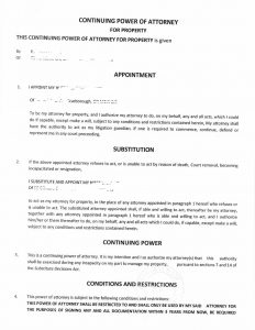 加拿大老人远程视频验证签署的房产委托书POA 模板