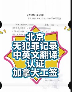 北京无犯罪证明加拿大律师认证助您工签无忧