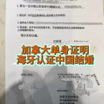 加拿大单身证明声明海牙认证翻译中国结婚用