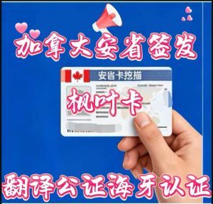 加拿大安省签发枫叶卡翻译公证海牙认证代办