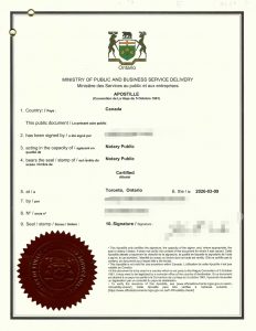 加拿大1998年版本出生证明海牙认证附加证明