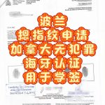 波兰摁指纹申请加拿大无犯罪海牙认证办学签