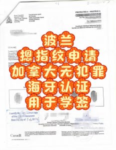 波兰摁指纹申请加拿大无犯罪海牙认证办学签