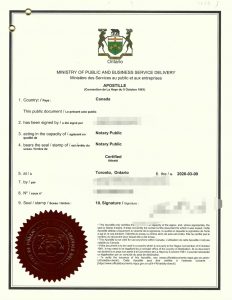 入籍加拿大后身份变更同一人海牙认证证明书