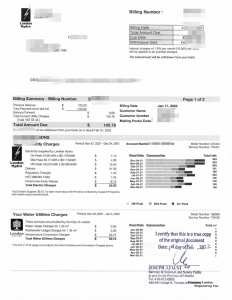 水电单复印件 TRUE COPY 公证