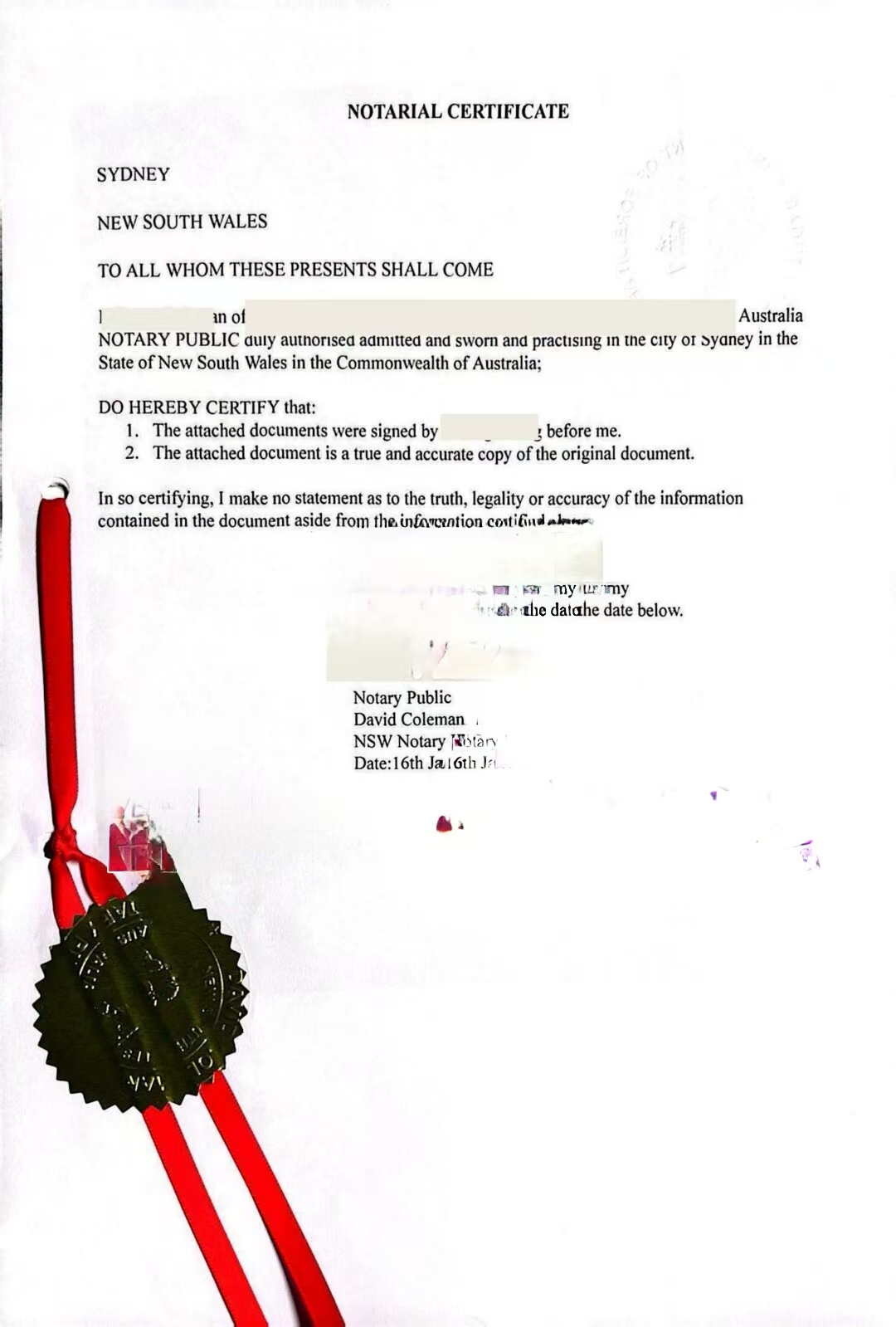 澳洲海牙认证同一人声明书全程线上办理指南